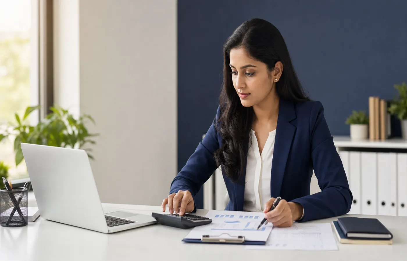 Indian financial adviser assessing income and indicative loan eligibility
